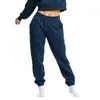 2024 Womens Joggers 2 Piece Crop Top Two Pants Set Fall Clothing Women Sweatsuit staplade svettbyxor