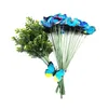 Dekorativa blommor 5st dubbelskiktssimulering Butterfly Gardening Flower Arrangement Dekoration Skönlig Rod