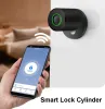 Lock Juheenda Tuya Smart Cylinder Lock Electronic Bluetooth App Remote Biometric Finger -Print Lock Antitheft Security Home Door Lock