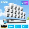 System Zosi 4K 16Ch Spotlight PoE Überwachungssystem H.265 8 MP Smart Security Camera System Twoway Audio AI Human Detection NVR Set