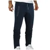 Men's Pants Cotton Lace-Up Zipper Pocket Men Casual Mid-Waist Baggy Sweatpants Solid Man Trousers Y2k Clothes Pantalones Gym Work