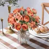 Decoratieve bloemen 30 cm Rose Silk Peony Kunstmatige bloemen Bouquet Hoofdknop Bruid Artifi Fake Wedding Home Decoratie