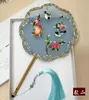 Декоративные фигурки Suzhou Вышивая вентилятор вентилятор настоящие шелковые ручные круговые ручные