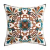 Pillow Ethnic Embroidery Cover Handmade Geometric Home Decor 45x45cm PillowCase Red Flower Sham
