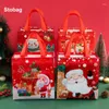 Geschenkverpackung Stobag 12pcs Weihnachtsjahr Einkaufstaschen Verpackung Nicht gewebter Stoff Griff