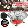Portable Windproof Camping Stove Gas Stainless Steel Outdoor Stove Camping Cooking Stove for BBQ/Fishing, Camping Accessories