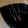 Hanger kettingen minimalistische zirkoon geometrische trui ketting ketting voor vrouwen mode eenvoudige feestjuwelen