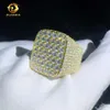 Zuanfa Jewelry Yellow Gold Pierścienie Pierścienie Hip Hop Runda