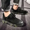 Chaussures décontractées Fashion Men's Men's Soft Anti-Slip Suede Oxfords Man épais Bottom Toolling Mandis Handmade Deisure Shoe