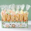 Party Decoration Jungle Animals Butterfly Kraft Paper Cottes Holder Support for Wedding Cone Candy Påsar Stand Cookie Box Tray Birthday