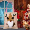 Storage Bags Christmas Tote With Handles Reusable Burlap Santa Embroidered Bag For Gifts Kids Birthday Party Treat Goodie Handbag