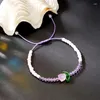 Braccialetti di fascino semplice braccialetto colorato fatto a mano per le donne modalità dolce fiore di tulipano gioielli amicizia regolabili