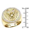 925 Sterling Silver Vermeil Solid 10K Gold Lion Head Diamond Ring voor mannen 0.3CT HIP HOP RING Pinky Ring