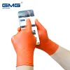 Rękawiczki syntetyczne rękawiczki nitrylowe Orange Black Trwałość z diamentowym wzorem mechanicznym wodoodpornym olejem z proszkiem