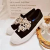 Casual schoenen dames sneakers mode flat canvas strass rhinestones kristallen decortaions luxe wandelen eenvoudige luie mensen wiel flats