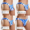 set Wd268 2022 New Beach Sexy Men Swimwear Bikinis Tight Low Waist Half Pack Hip Swimsuits Hot Gay Men Thong Swim Trunks Briefs