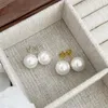 Stud-oorbellen vinregem Classic Elegant 5-12 mm Pearl edelstenen oorstoppen voor vrouwen 925 Sterling Silver Wedding Gifts Sieraden Groothandel