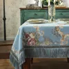 Couchette de gland à fleurs de style européen épaississez la table rectangulaire chenille couverture de café rond
