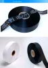 Paper White/black/silver printed ribbon for washing label garment Satin tags washable labels in roll Custom Made