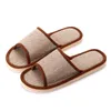 Hausschuhe Frauen Home House Schuhe Innenboden weicher Leinen rutschiger leichter Unisex Schlafzimmer Flachs Flip Flops Frühling Herbst