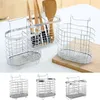 Kitchen Storage Rectangular Stainless Steel Chopsticks Cage Metal Internal Compartment Cutlery Holder Hanging No Drilling Tableware Tube