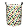 Laundry Bags Basket Colorful Music Notes Cloth Folding Dirty Clothes Toys Storage Bucket Household