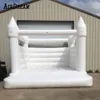 Partihandel White Bouncy Castle Giant 15x15ft Full PVC Uppblåsbara bröllop Bounce Castles Jumping Bed Jumper Black Bouncer House för skojs skull inuti utomhus