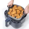 2PCS Air Fryer Silicone Pot Air Fryer Liners Baske Musterable Квадратный жареный куриный лоток кухня для выпечки авиационной кастрюли 240325