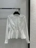 Brand Same Style Shirts 2024 New Spring Summer Stand Collar Long Sleeves Fashion Luxury Women's Blouses Designer Tops 0404-12