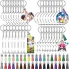 Keychains 144PCS Acrylic Blank Clear Keychain With Leather Tassel For Vinyl Projects Sublimation Ornament Custom DIY Tags