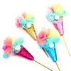 Bowls 4PCS Cake Toppers Party Favours Supplies Ice Cream Cupcake Dekoration für Geburtstagszeiten (verschiedene Farbe)