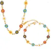 Boucles d'oreilles de collier Set Classic Flower Woman Girl Bijoux Bracelet de haute qualité pour la fête Wear Daily