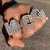 Dropshipping Personalized Customize 925 Sterling Silver Vvs Moissanite Diamond Iced Out Hip Hop Ring for Men