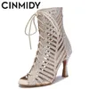 Dance Shoes Cinmidy Ballroom Performance Professional Latin for Women Sexy Pole Boots Soft Sole Party High
