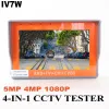 Display IV5/IV7W AHD TVI CVI CVBS CCTV 4in1tester Monitor 5 tum 8MP UTC Portable CCTV HD CoAxial Camera Tester DC12V Output Power