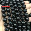 Pärlor A+ naturliga svarta obsidian stenpärlor runt lösa pärlor för smycken som gör DIY charmsarmband tillbehör 15 "4 6 8 10 12 mm