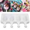 2024 4-Cavity Baking Mini Silicone Ice Cream Molds Popsicle Molds Cake Chocolate Cakesicle Mould for Diy Ice Pops Sure ، إليك 3 بالتأكيد ،