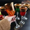 Bicchieri di vino Calice di cristallo di lusso 24k Gold Glass Cups Flauto Coppe Crea creativa Bar El Party Bere Ware