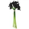Kwiaty dekoracyjne 10 szt. Bukiet ślubny sztuczny układ symulacji ozdoby fałszywe bukiety czarne sztuczne dekoracje domowe DECORE