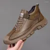 Freizeitschuhe Herrenleder High Top handgefertigt für Männer Retro trendige Arbeit Zapatos para hombre chaussure homme herren schuhe