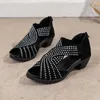 Chaussures habillées 2024 Fashion confortable Sandales Femme en strass de ferme
