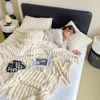 Blankets Winter Warm Blanket Plush Skin-Friendly Bedspread Solid Striped Throw Sofa Air Conditioning For Bedroom