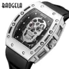 88 Baogela Bold Skull Barrel Silicone Men's Waterpronation Sport Quartz Watch 24