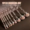 Les pinceaux de maquillage imaginaires de 9pcs ensemblement de fond de fond de fond de surligneur à paupières blush en nylon doux pour le visage en nylon pour l'œil de beauté cosmétique 240326