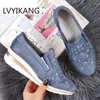 Fitness Shoes Autumn Women Women Bling Sneakers Casual Vulcanized Lace Up Ladies Platform Comfort Crystal Loapers