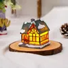 Dekorative Figuren kleines Weihnachtshaus LED Snow bedeckte Orament