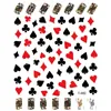 2024 3D Poker Game Adhesive Nail Sticker Spelkort Designdekorationer Manikyr Letter Heart Sliders For Nail Art Decals - For Poker Nail