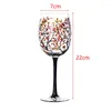 Wine Glasses Four Seasons Trees Goblet Creative Printed Round Glass Cup For Beer Cocktail Large Capacity Gift