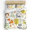 Ensemble de literie 3pcs ensemble Cartoon Alligator Alligator Elephant Giraffe Couvrette d'oreiller