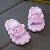 Summer Kids Slippers Cute Cartoon Pattern Solid Soft Sole Home Shoes Bathroom Antislip SkinFriendly Slides 13Y 240402